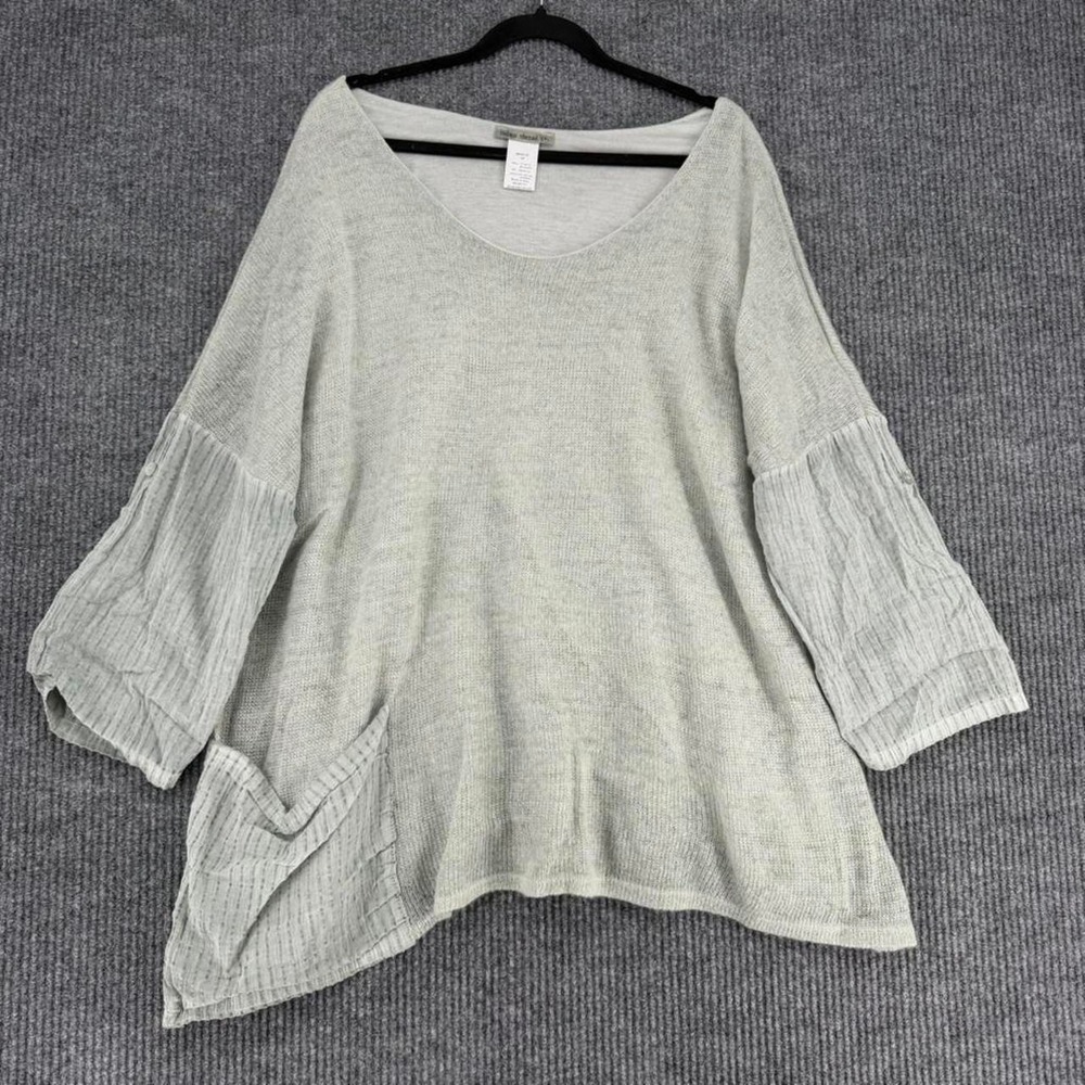 Indigo Thread Co sage green mohair blend‎ tunic sweater top women's 3X Italy